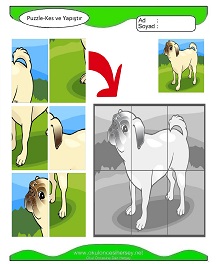 Puzzle Kes Yapıştır Çalışma Sayfaları